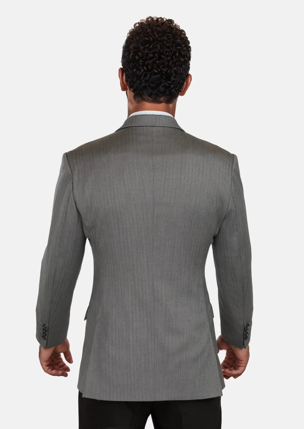 Mid Grey Herringbone Astor Jacket sold by Sartoro product image thumbnail 5