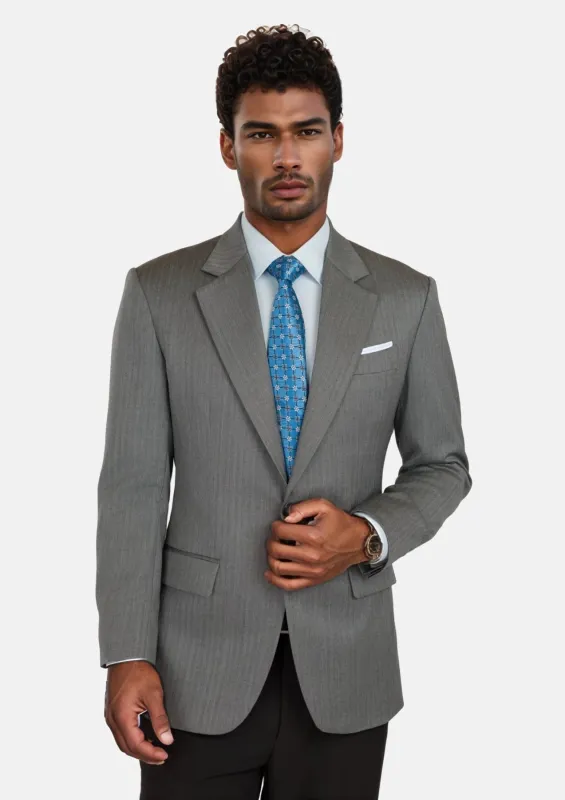 Mid Grey Herringbone Astor Jacket sold by Sartoro