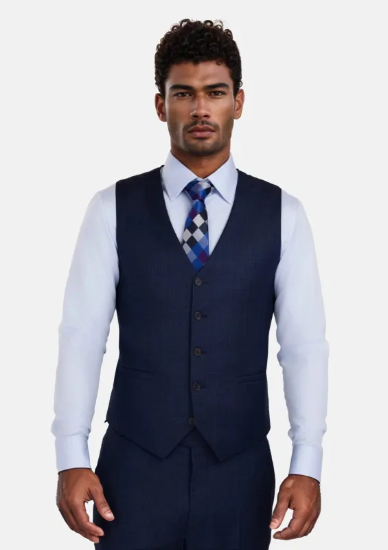 Penn Blue Sharkskin Vest sold by Sartoro