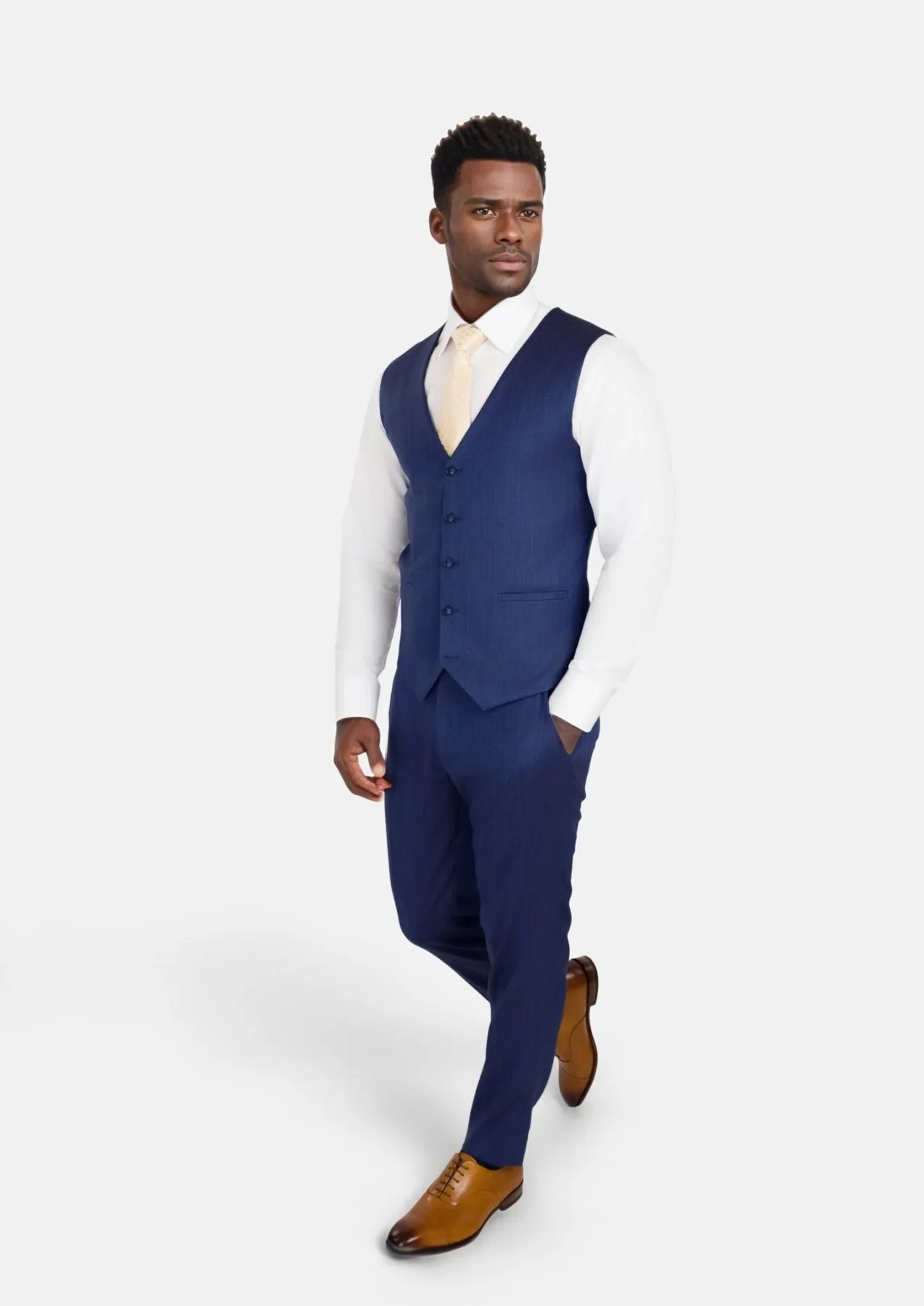 Royal Blue Herringbone Vest sold by Sartoro product image thumbnail 3