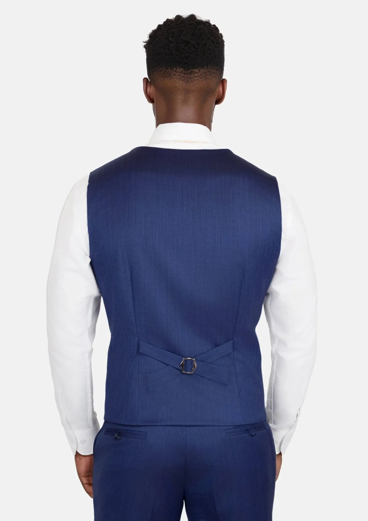 Royal Blue Herringbone Vest sold by Sartoro product image thumbnail 4