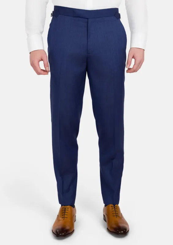 Royal Blue Herringbone Pants sold by Sartoro