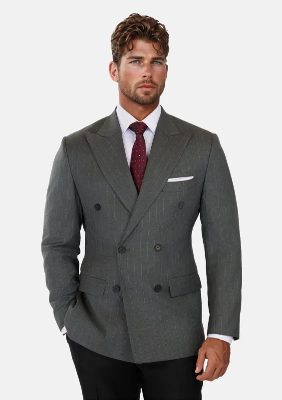 Nevada Grey Pinstripe Waverly Jacket sold by Sartoro