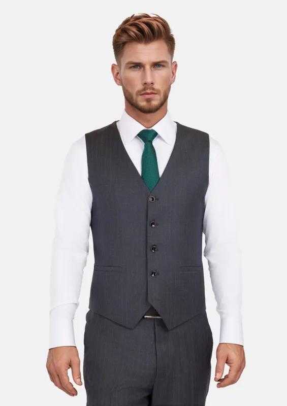 Charcoal Pinstripe Vest sold by Sartoro