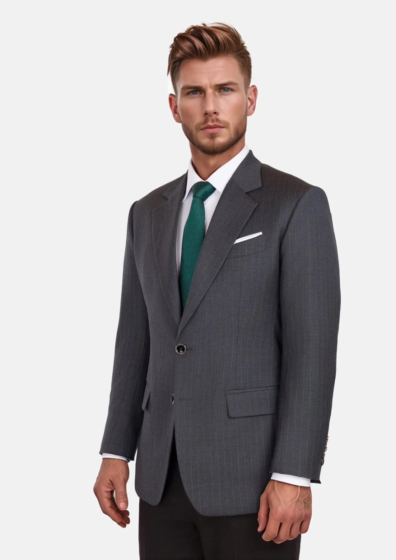 Charcoal Pinstripe Astor Jacket sold by Sartoro product image thumbnail 3