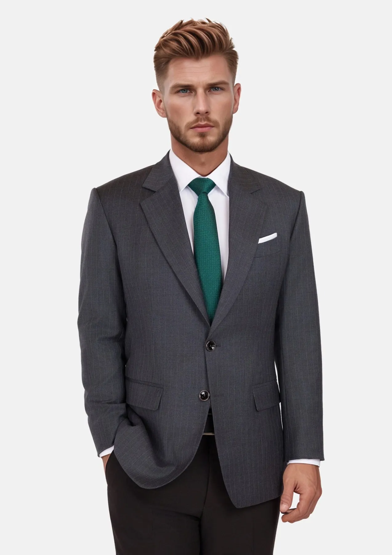 Charcoal Pinstripe Astor Jacket sold by Sartoro