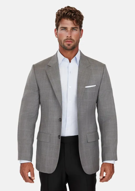 Smoke Grey Checked Astor Jacket sold by Sartoro