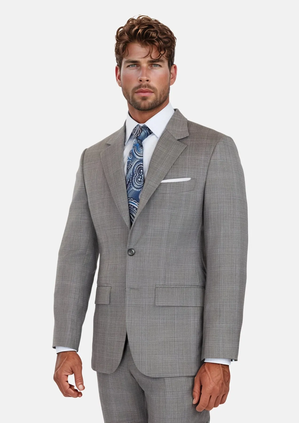 Smoke Grey Checked Astor Suit sold by Sartoro product image thumbnail 3