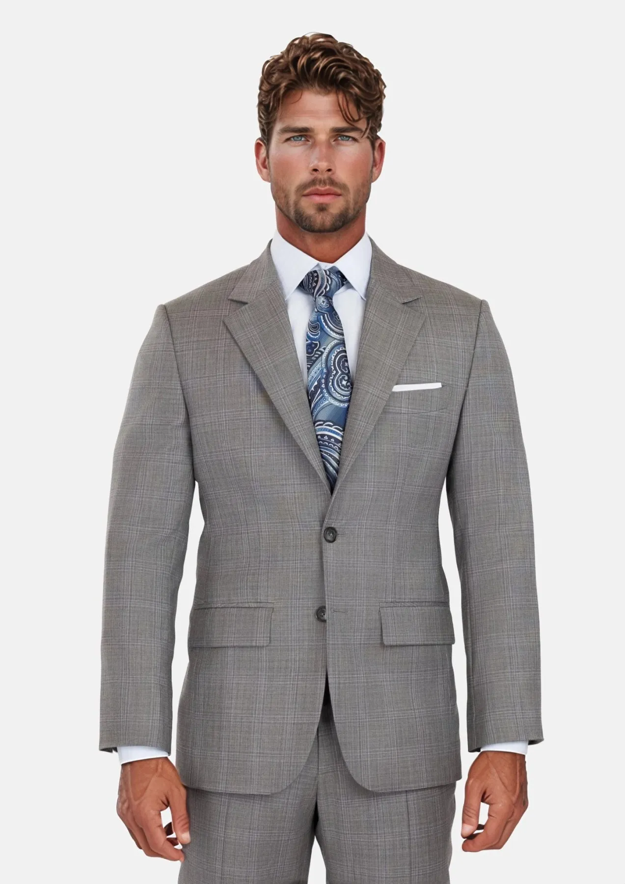 Smoke Grey Checked Astor Suit sold by Sartoro
