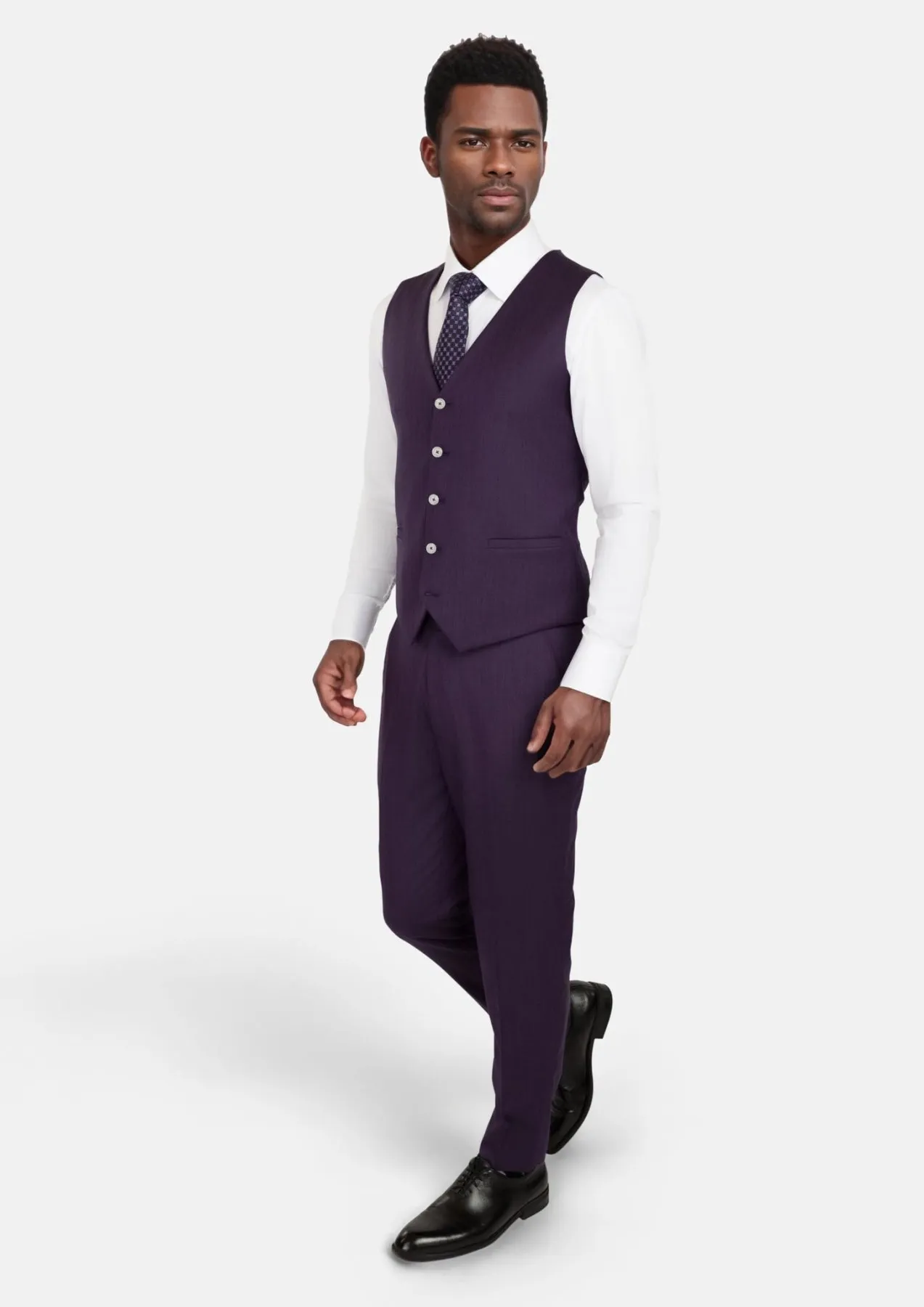 Violet Herringbone Vest sold by Sartoro product image thumbnail 5
