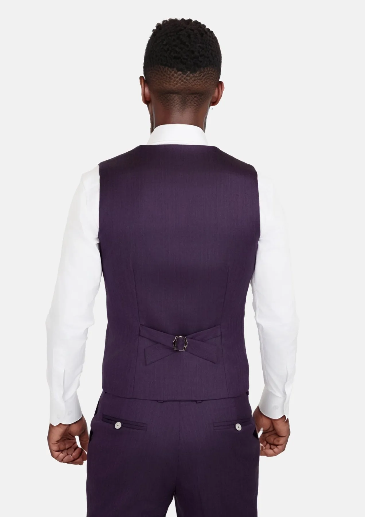 Violet Herringbone Vest sold by Sartoro product image thumbnail 4