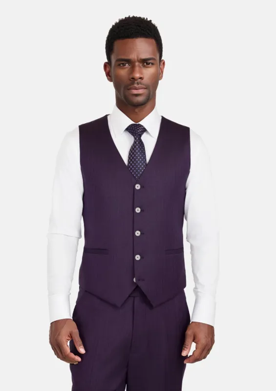 Violet Herringbone Vest sold by Sartoro