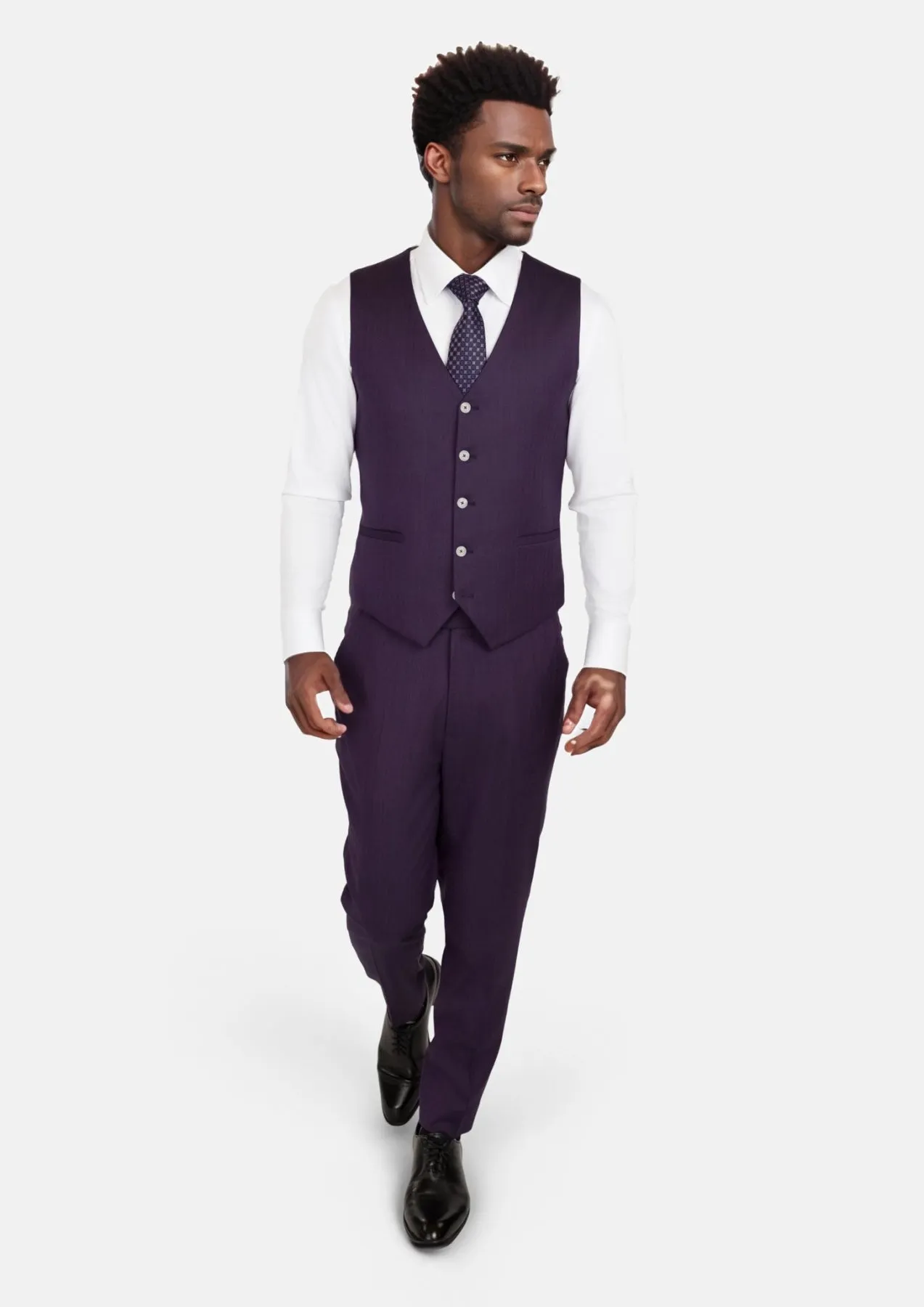 Violet Herringbone Vest sold by Sartoro product image thumbnail 3