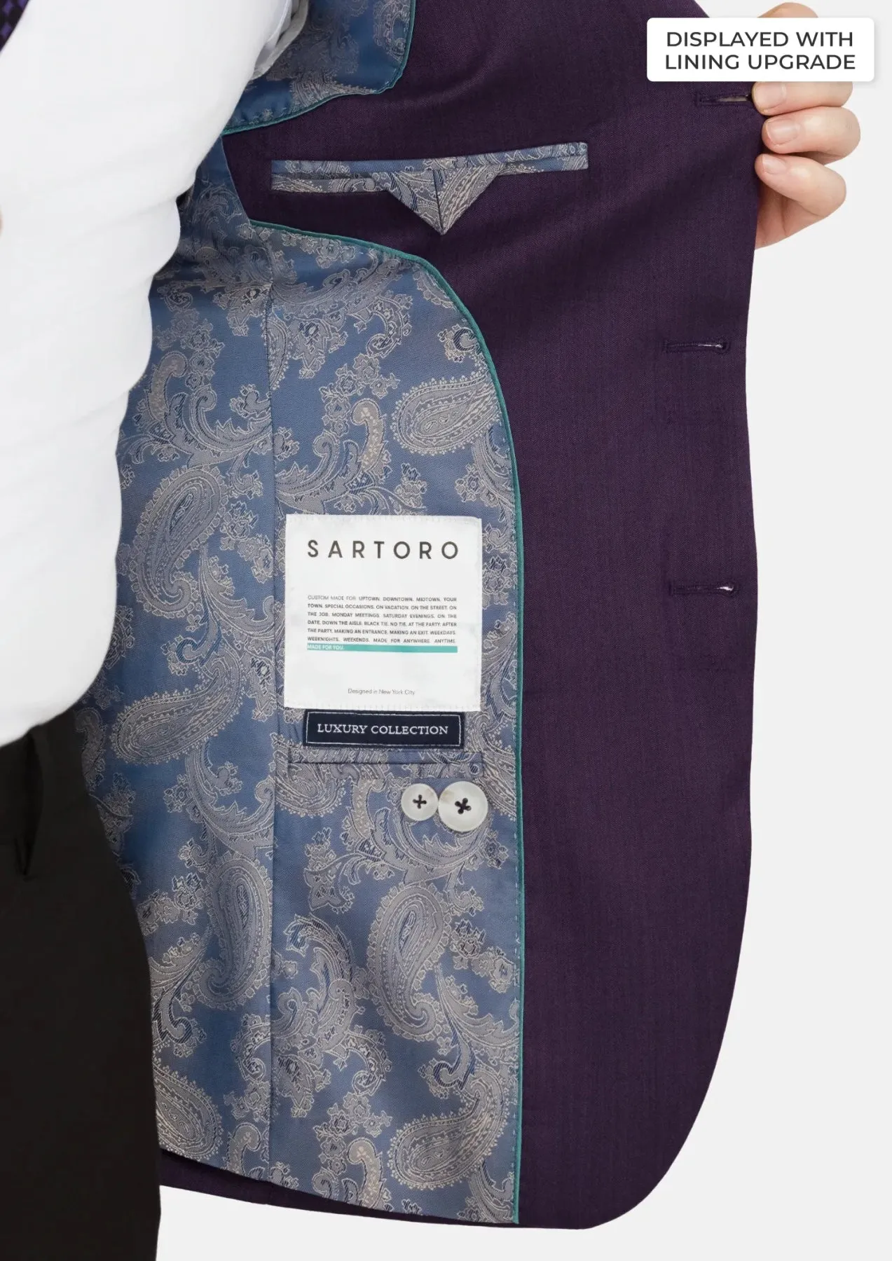 Violet Herringbone Thompson Jacket sold by Sartoro product image thumbnail 4