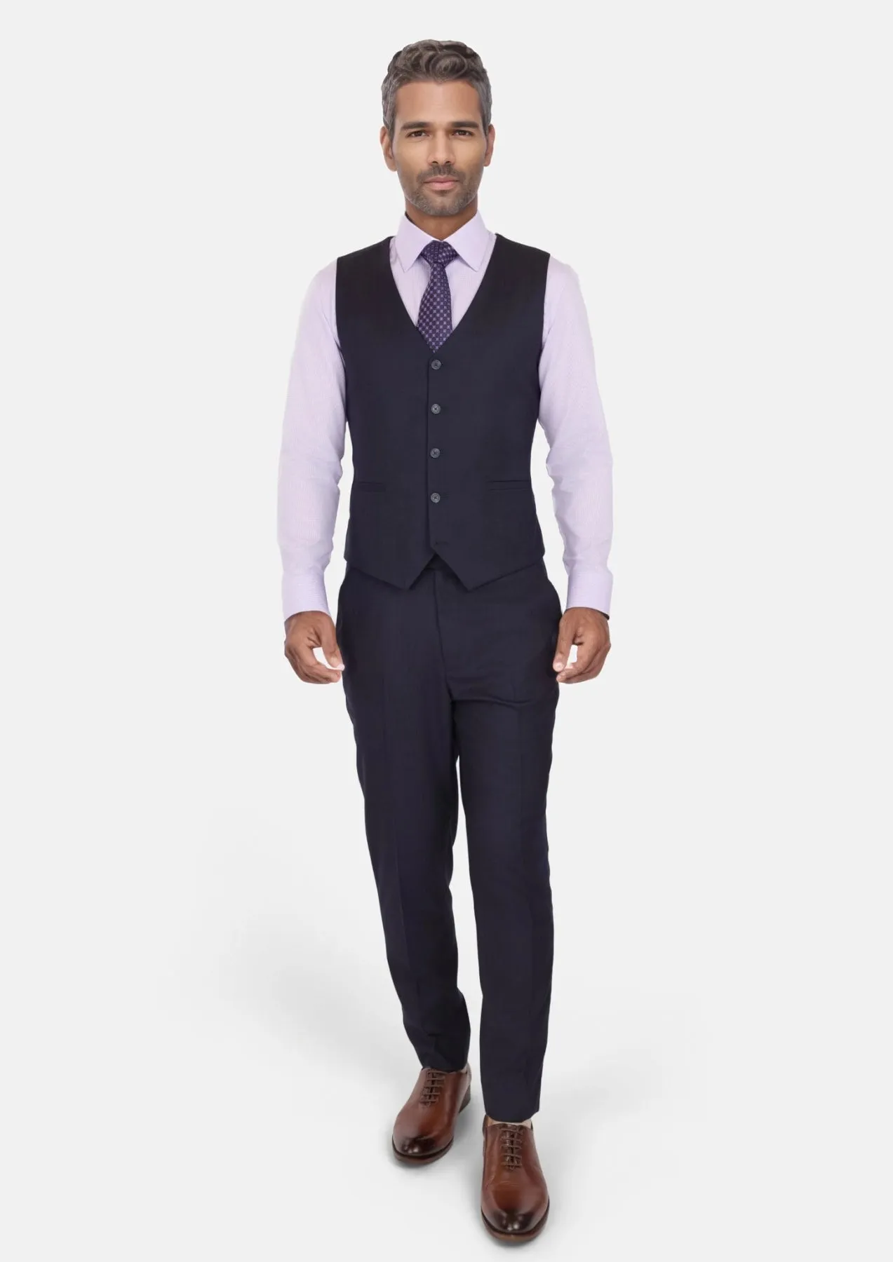 Deep Navy Herringbone Vest sold by Sartoro product image thumbnail 5