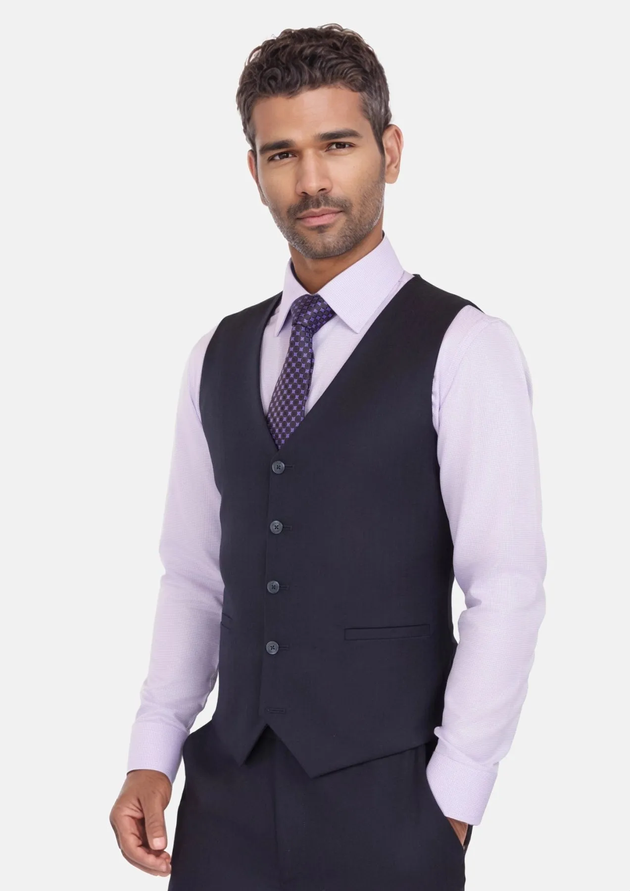 Deep Navy Herringbone Vest sold by Sartoro product image thumbnail 3