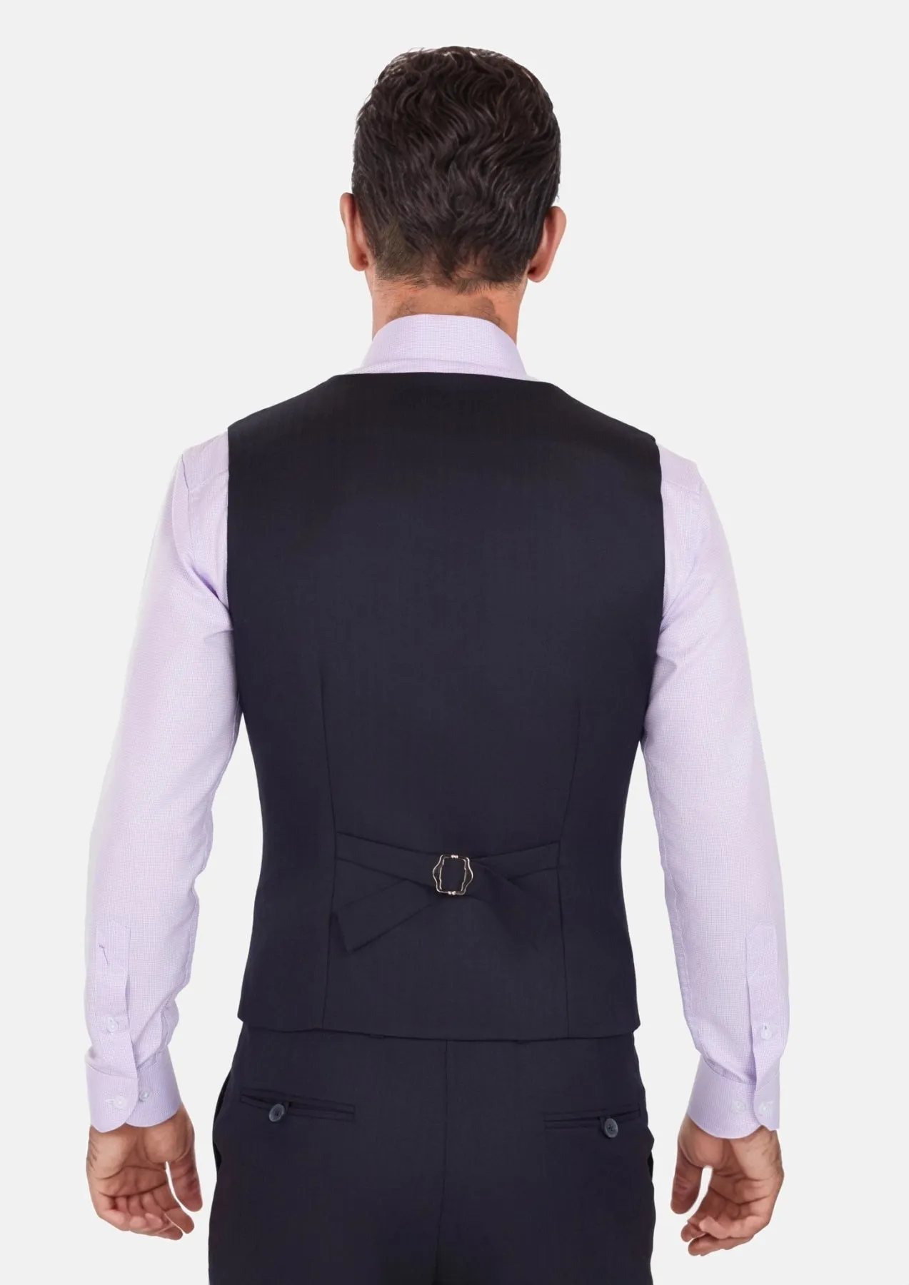 Deep Navy Herringbone Vest sold by Sartoro product image thumbnail 4