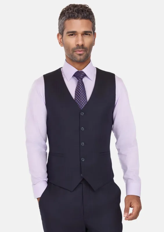 Deep Navy Herringbone Vest sold by Sartoro