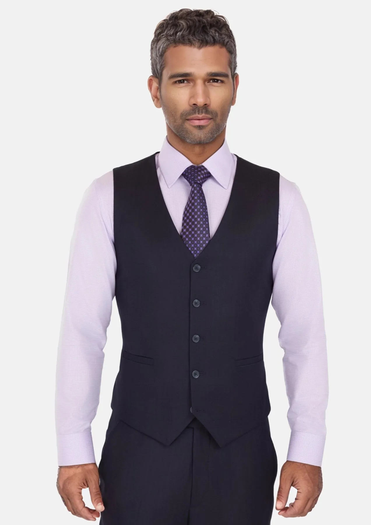 Deep Navy Herringbone Vest sold by Sartoro product image thumbnail 2