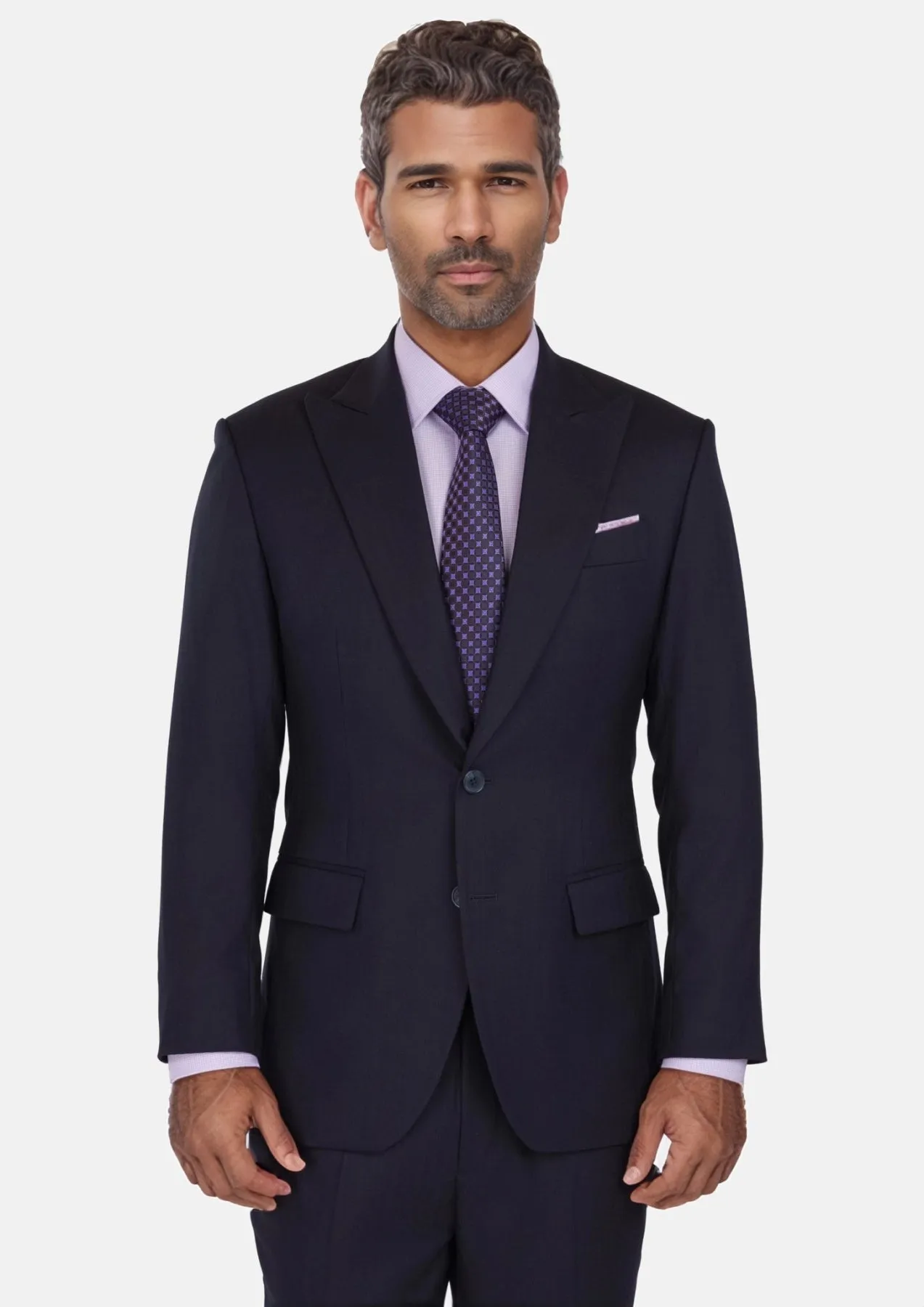 Deep Navy Herringbone Bryant Suit sold by Sartoro