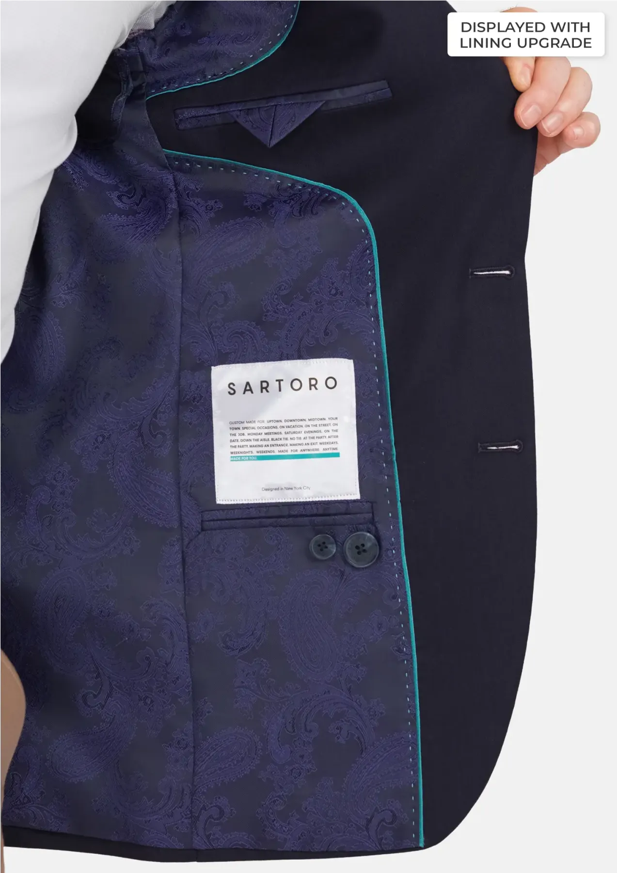 Deep Navy Herringbone Bryant Suit sold by Sartoro product image thumbnail 4