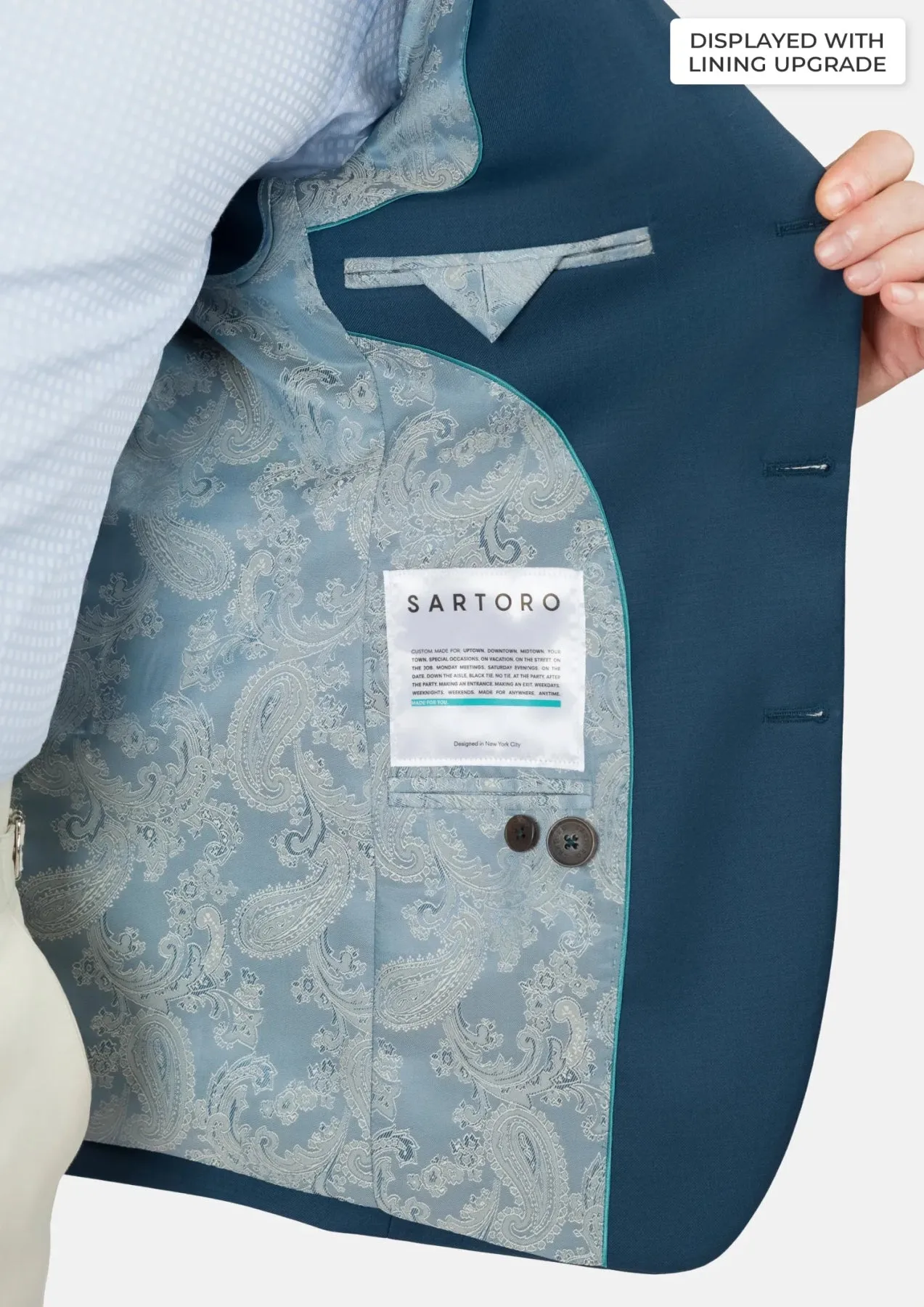 Aegean Blue Thompson Jacket sold by Sartoro product image thumbnail 4