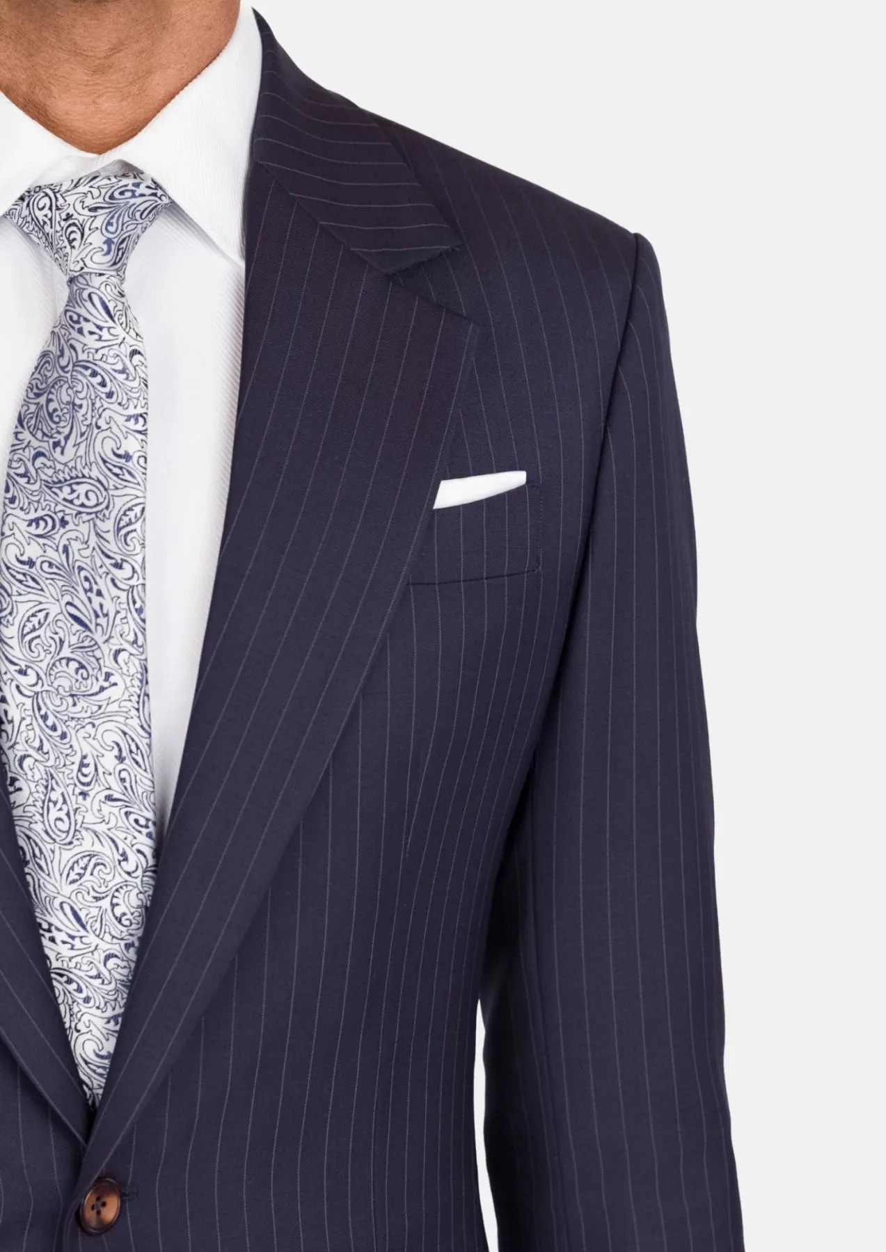 Midnight Blue Pinstripe Ellis Jacket sold by Sartoro product image thumbnail 2