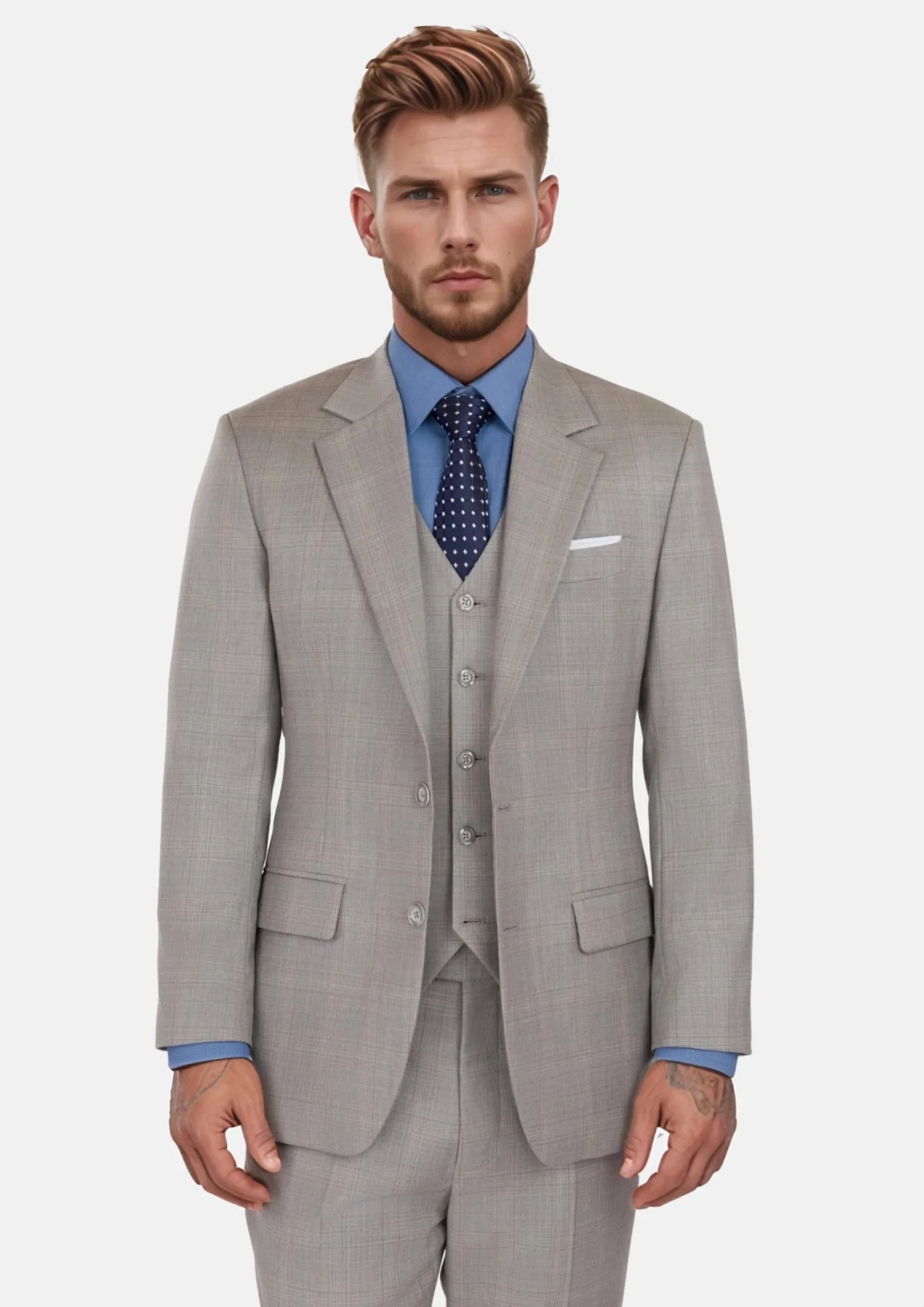 Spanish Grey Checked Astor Suit sold by Sartoro