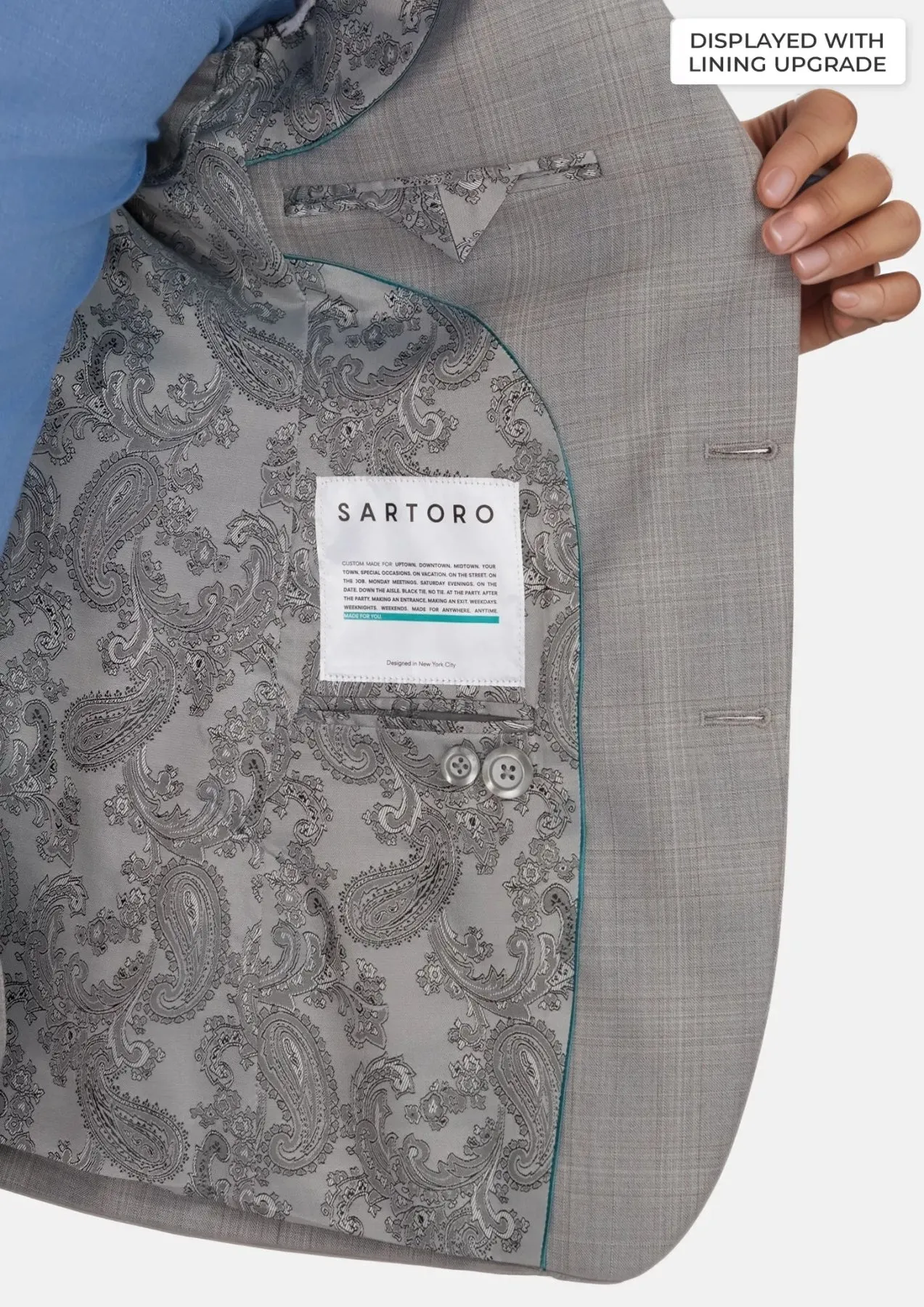 Spanish Grey Checked Astor Suit sold by Sartoro product image thumbnail 4