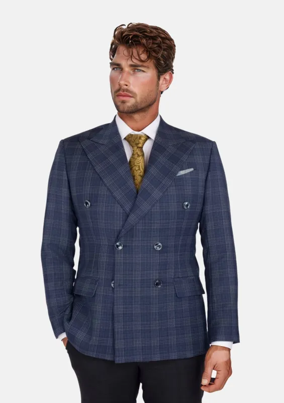 Admiral Navy Checked Waverly Jacket sold by Sartoro