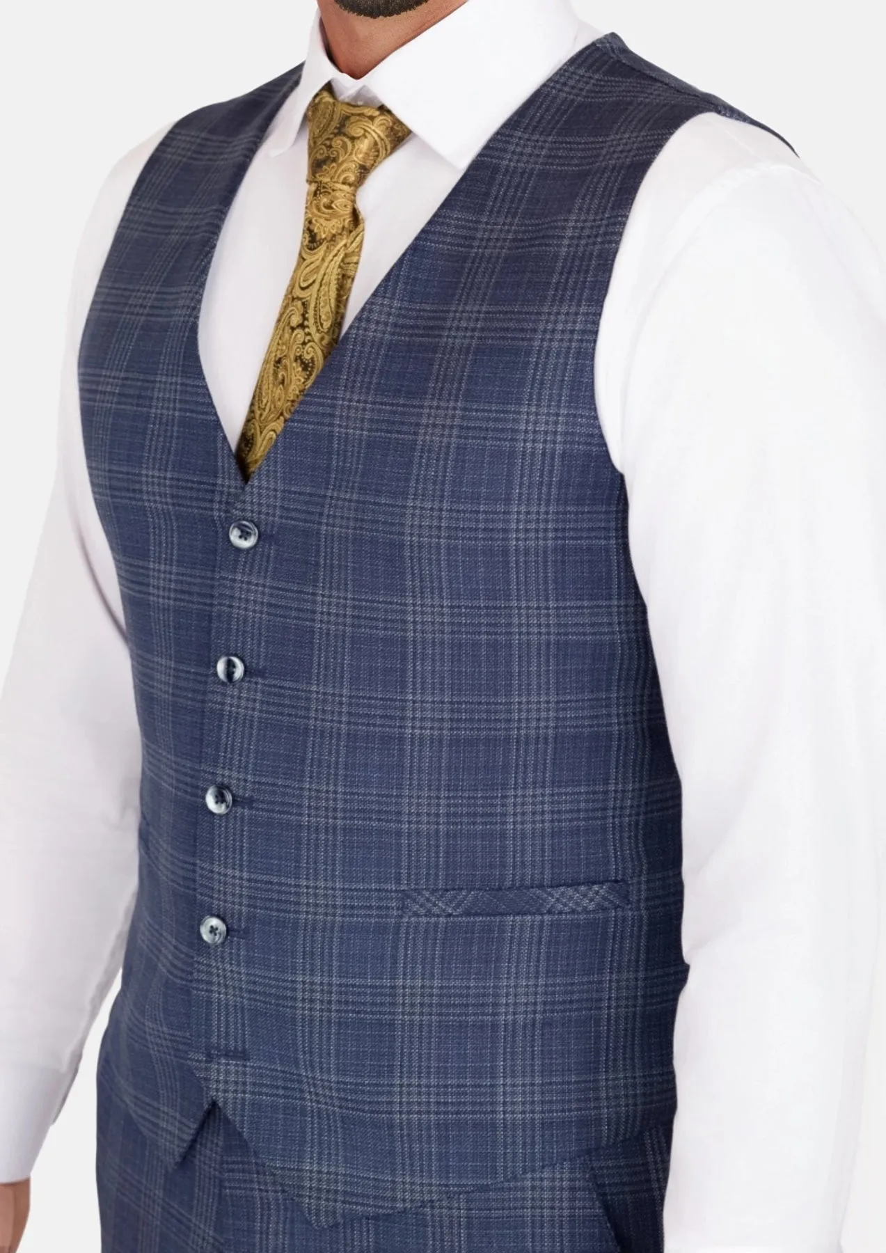 Admiral Navy Checked Vest sold by Sartoro product image thumbnail 2