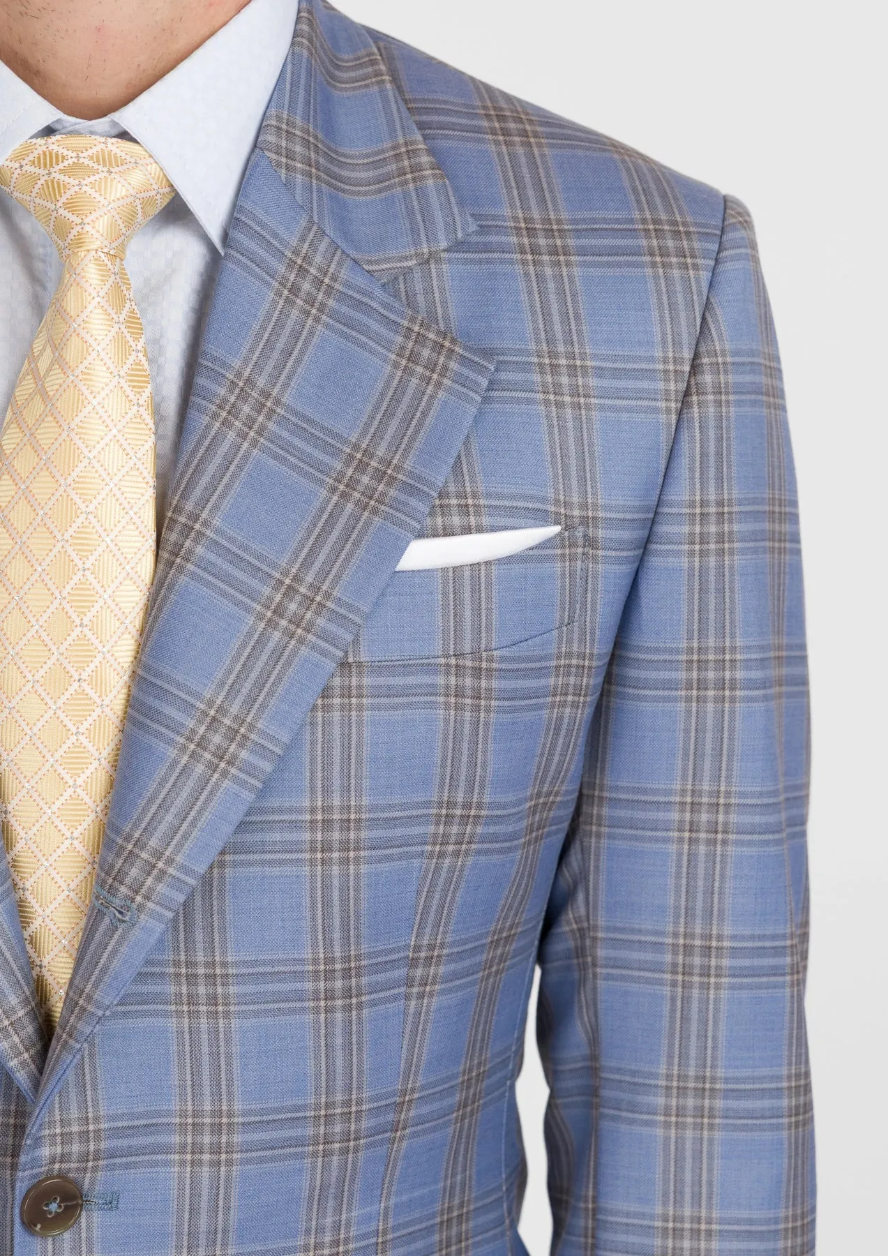 Vista Blue Checked Thompson Jacket sold by Sartoro product image thumbnail 2