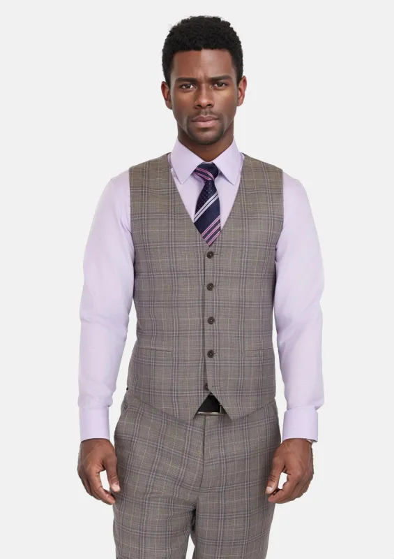 Nickel Grey Checked Vest sold by Sartoro