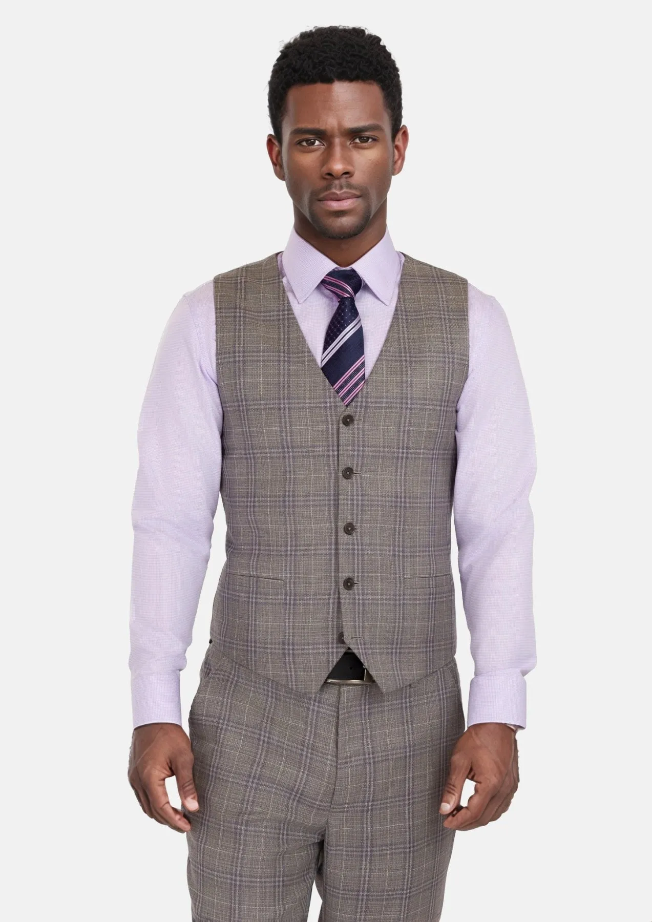 Nickel Grey Checked Vest sold by Sartoro