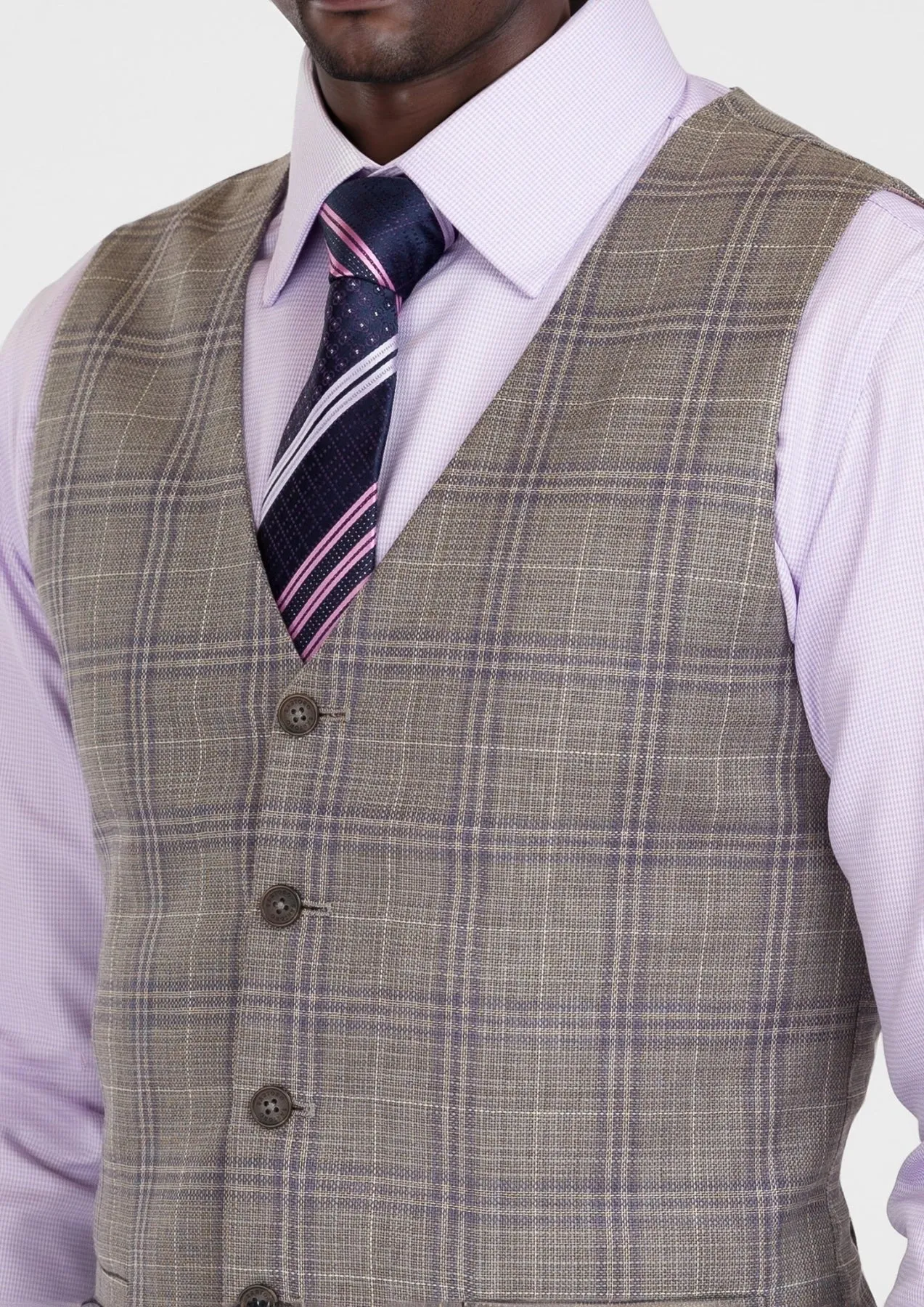 Nickel Grey Checked Vest sold by Sartoro product image thumbnail 3