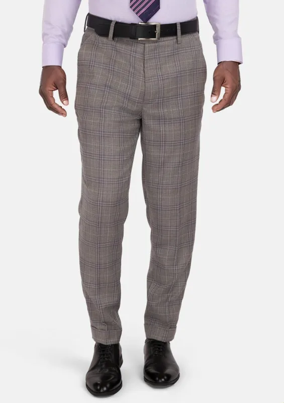 Nickel Grey Checked Pants sold by Sartoro