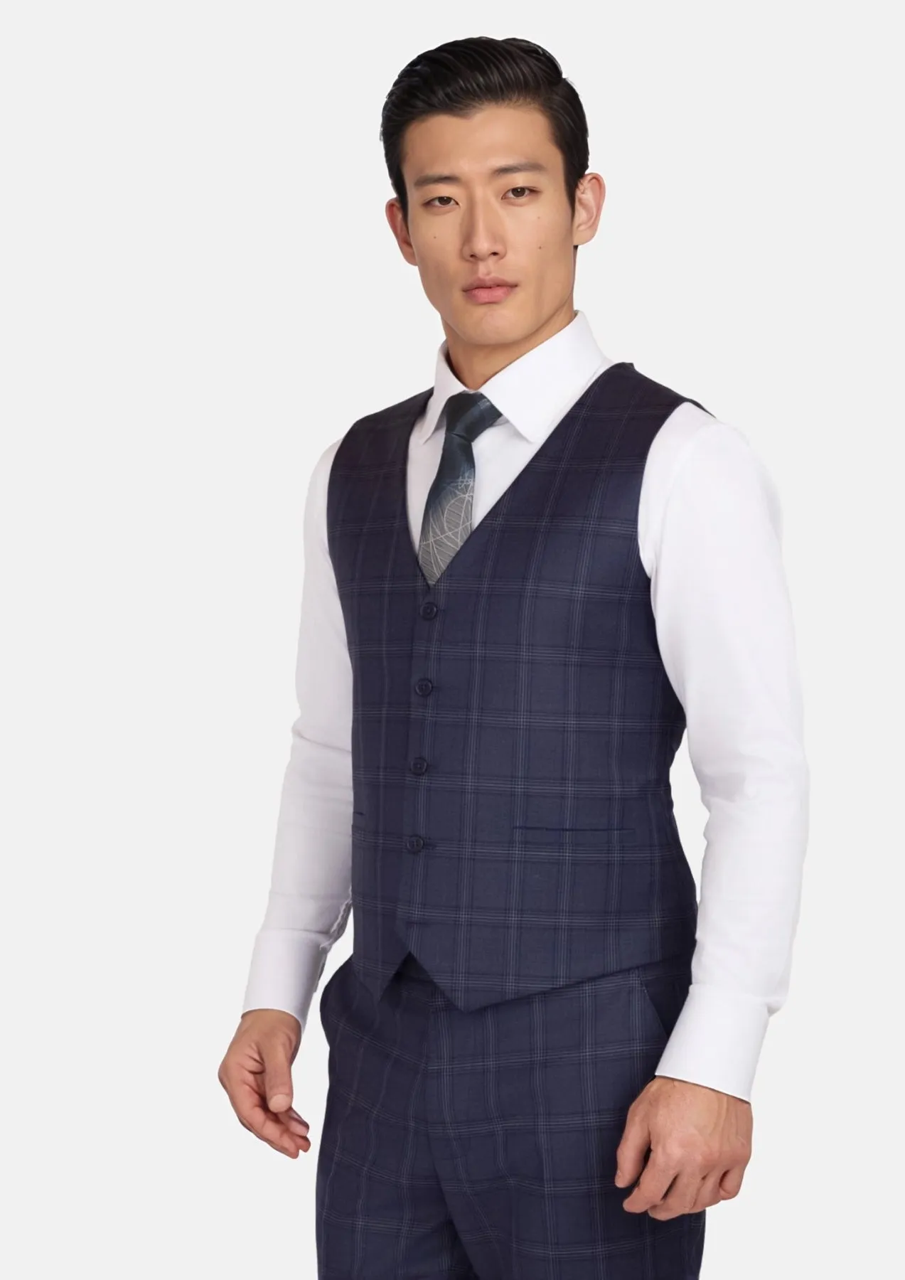 British Navy Checked Vest sold by Sartoro product image thumbnail 2