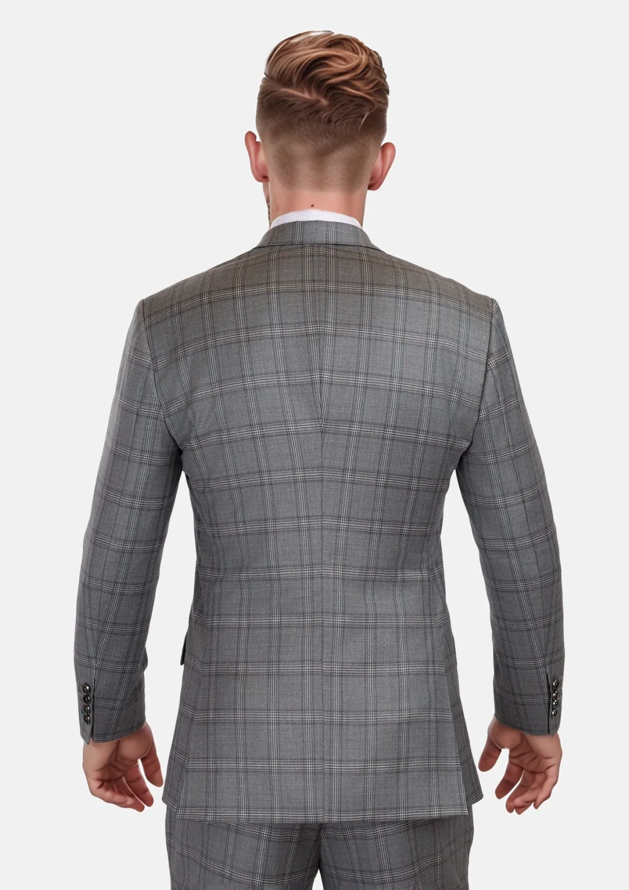 Fossil Grey Checked Ellis Suit sold by Sartoro product image thumbnail 5