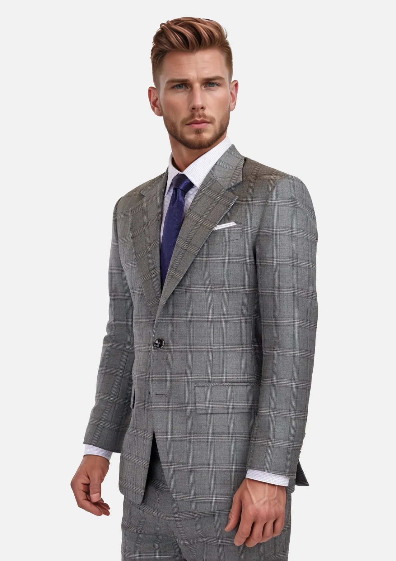 Fossil Grey Checked Ellis Suit sold by Sartoro product image thumbnail 3