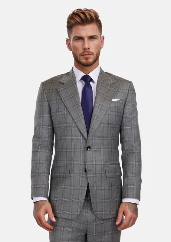 Fossil Grey Checked Ellis Suit sold by Sartoro