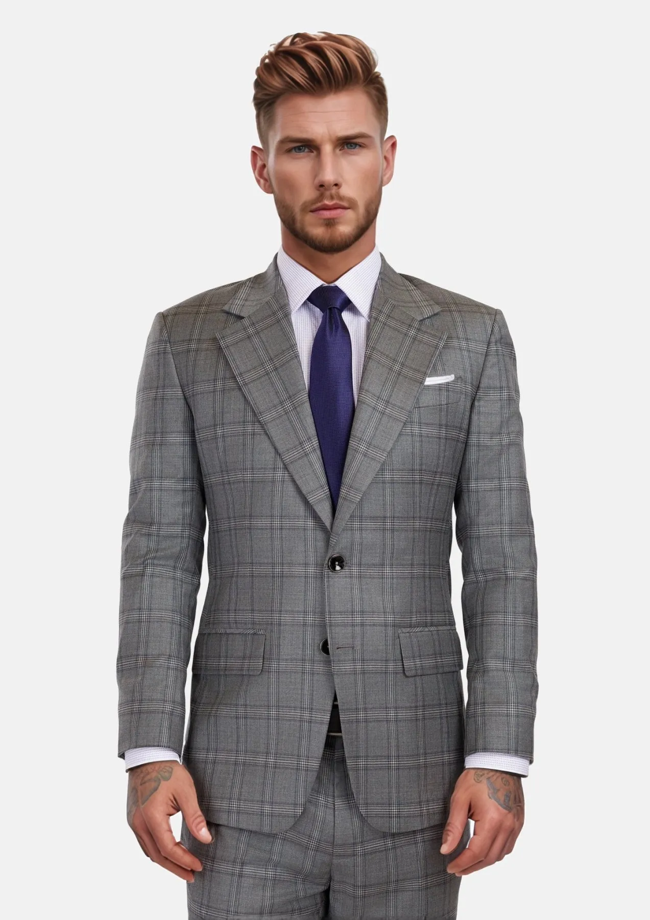 Fossil Grey Checked Ellis Suit sold by Sartoro