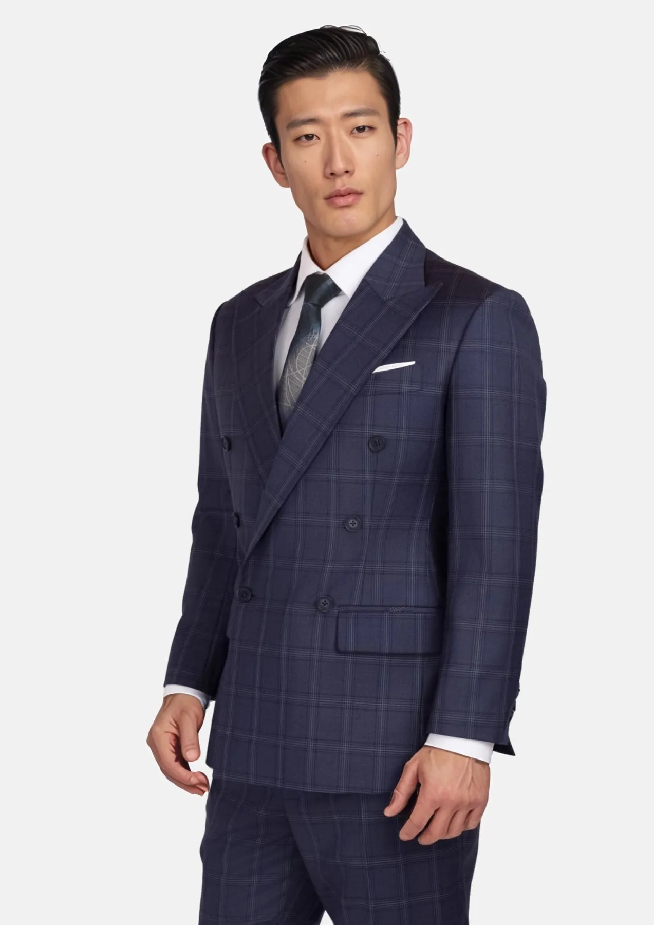 British Navy Checked Rockafeller Suit sold by Sartoro product image thumbnail 3