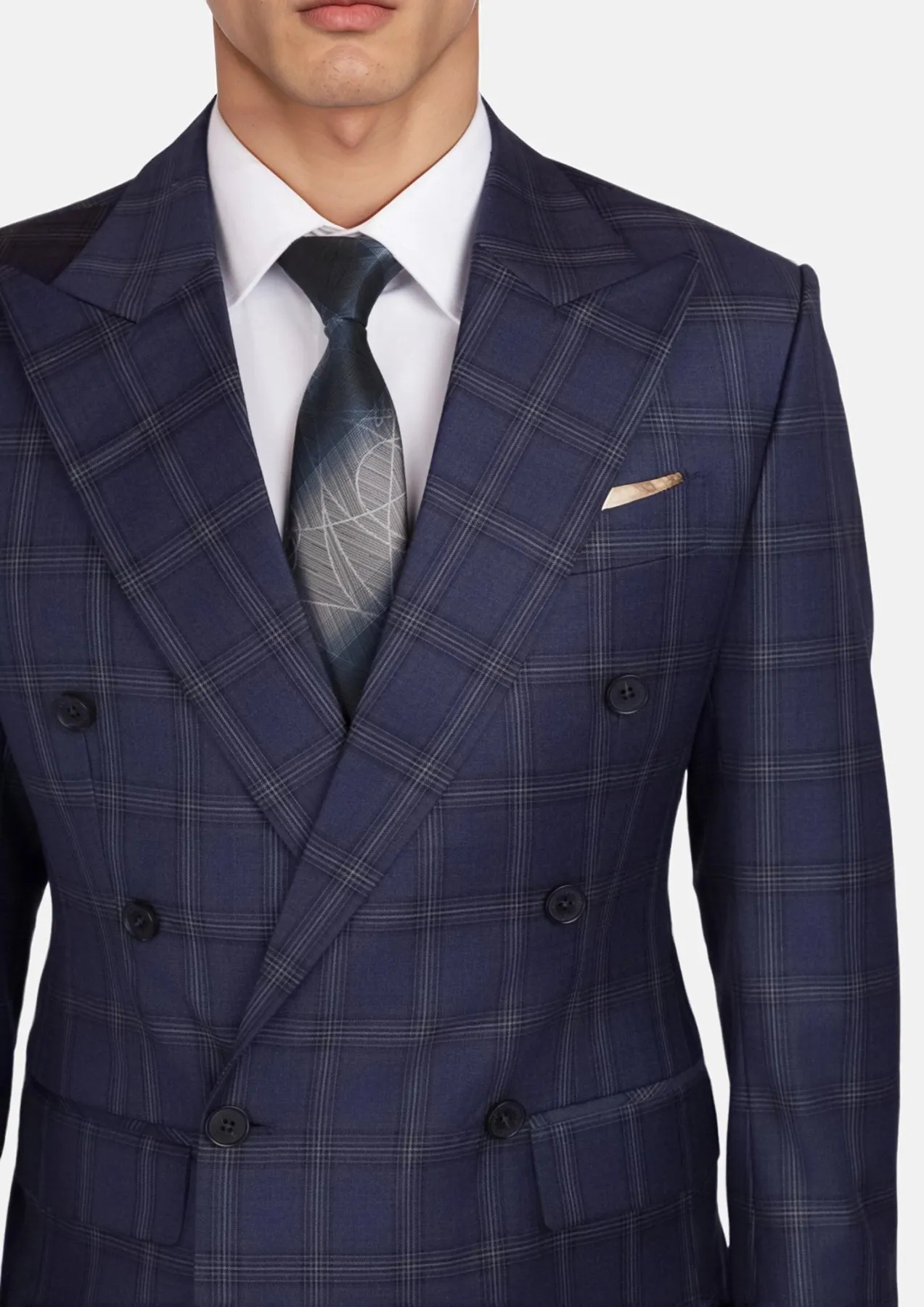 British Navy Checked Rockafeller Suit sold by Sartoro product image thumbnail 2