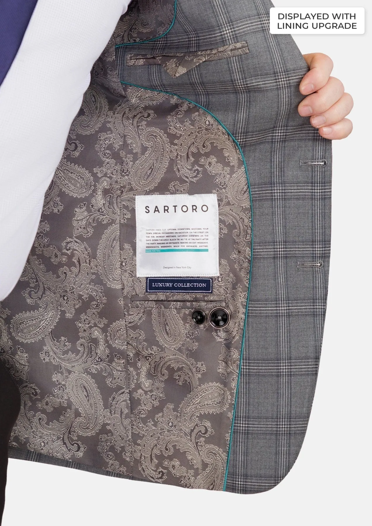 Fossil Grey Checked Ellis Jacket sold by Sartoro product image thumbnail 4