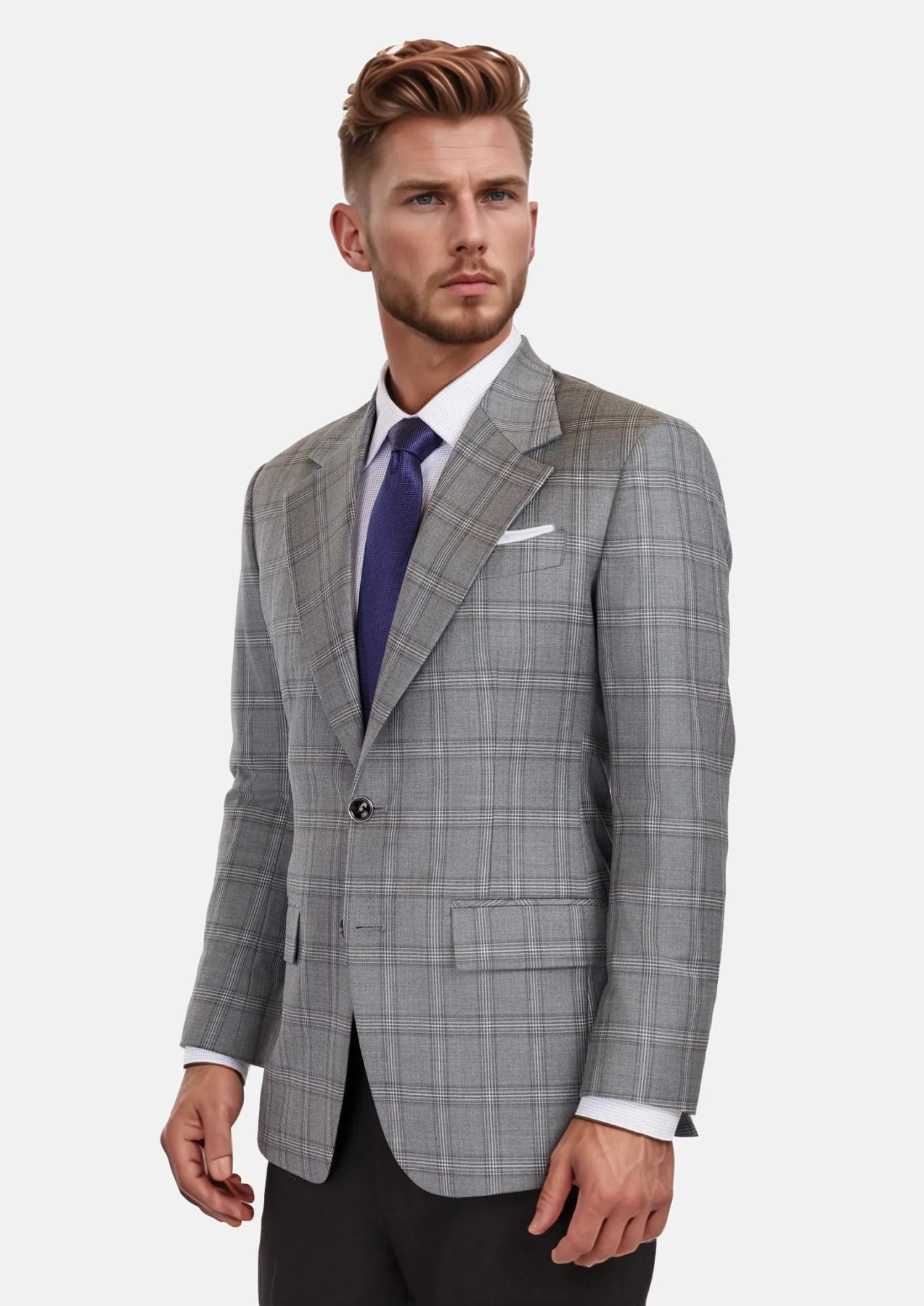 Fossil Grey Checked Ellis Jacket sold by Sartoro product image thumbnail 3