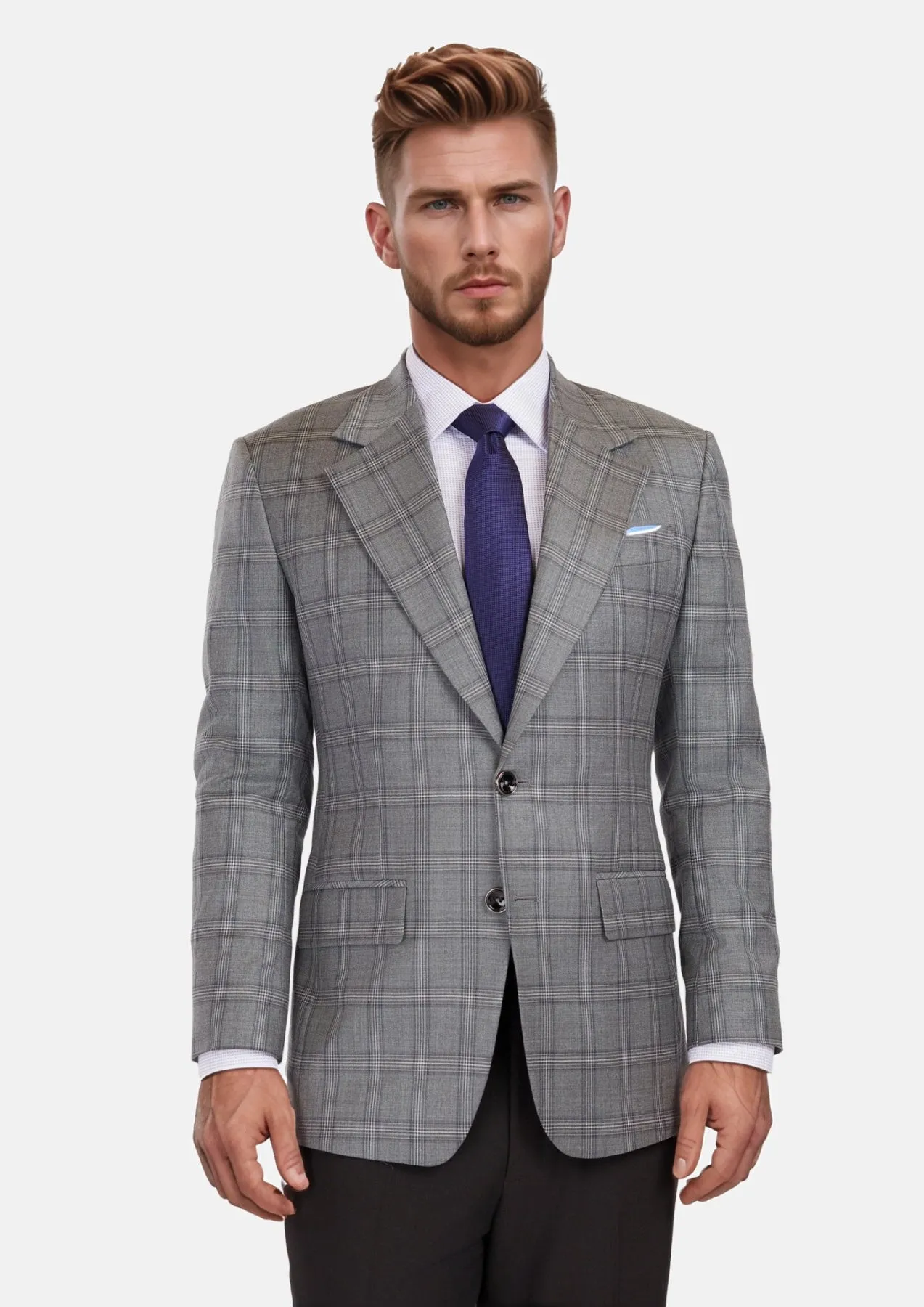 Fossil Grey Checked Ellis Jacket sold by Sartoro
