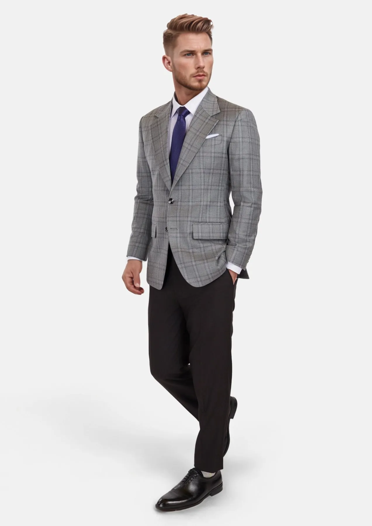 Fossil Grey Checked Ellis Jacket sold by Sartoro product image thumbnail 5