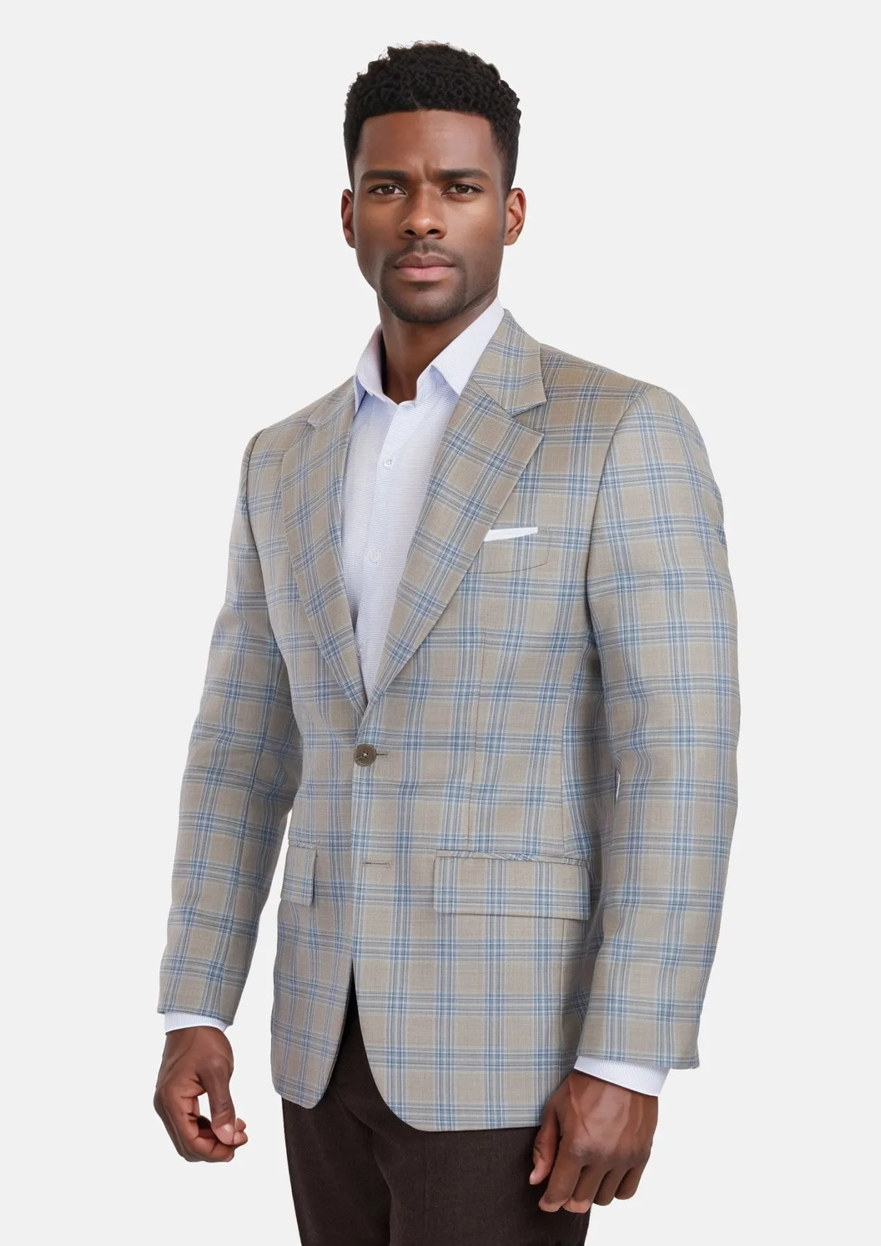 Milano Grey Checked Jacket sold by Sartoro product image thumbnail 3