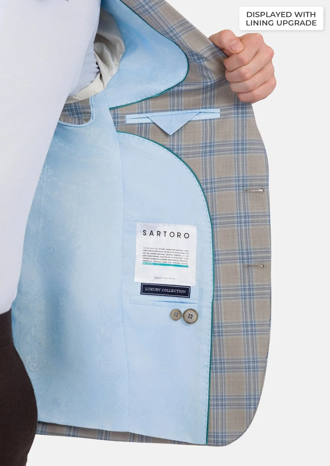 Milano Grey Checked Jacket sold by Sartoro product image thumbnail 4