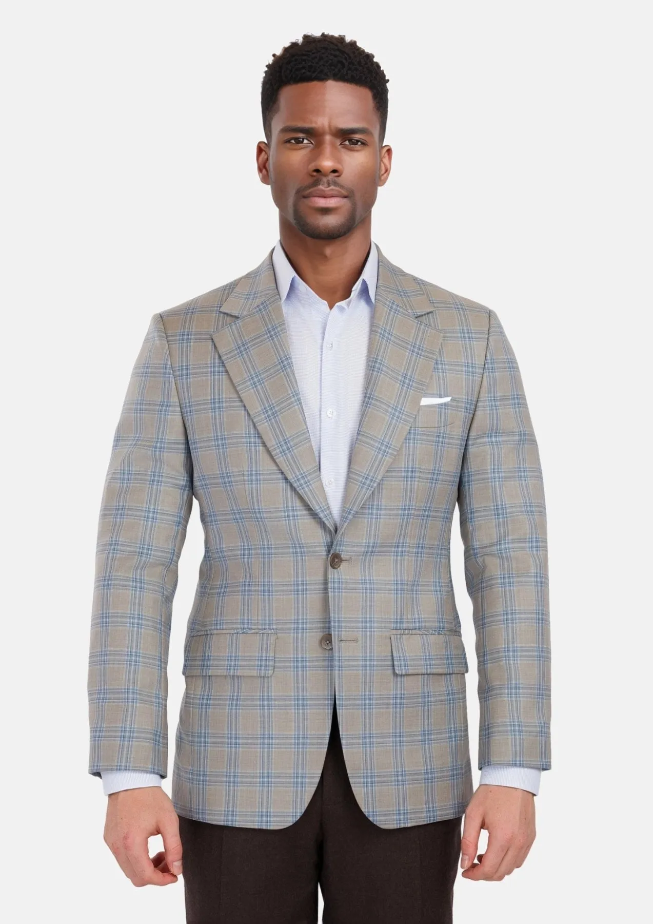 Milano Grey Checked Jacket sold by Sartoro